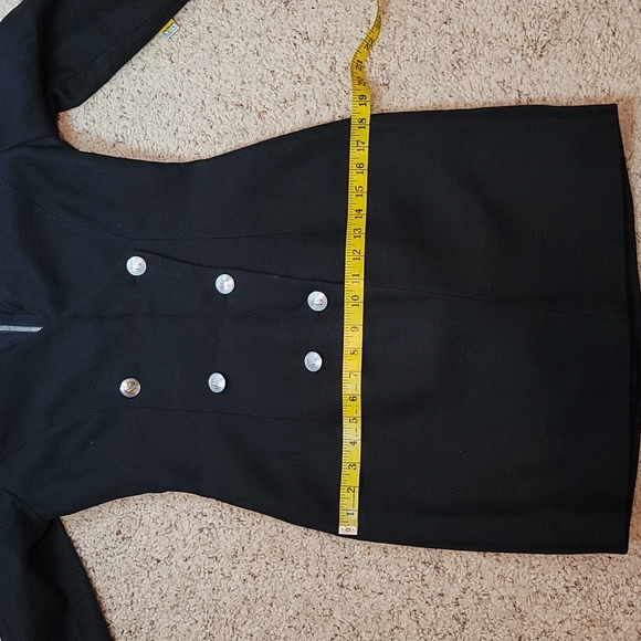 Balmain Black V Neck Logo Pencil Mini Dress size 40 - Picture 9 of 11